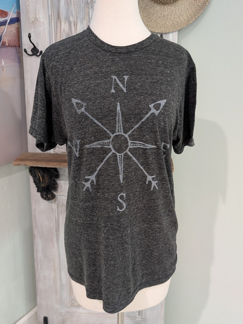 State Of Mine Gray Compass Graphic Tee